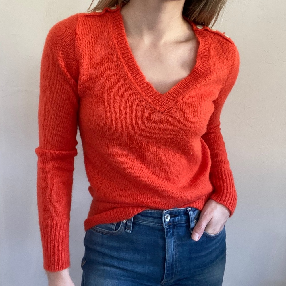 Orange J.Crew V Neck